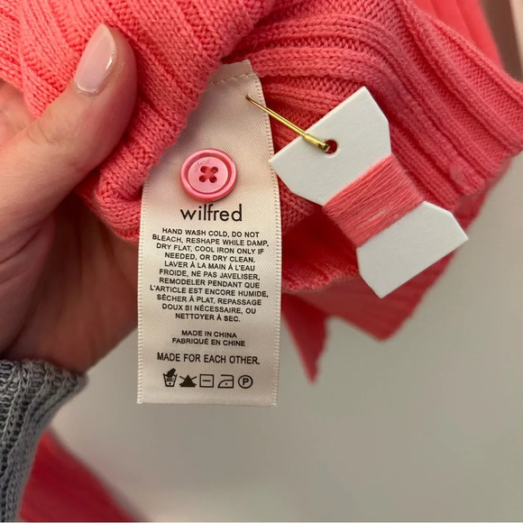 Aritzia Wilfred Pink Manila Cardigan Sweater Size S NWT - Picture 5 of 9